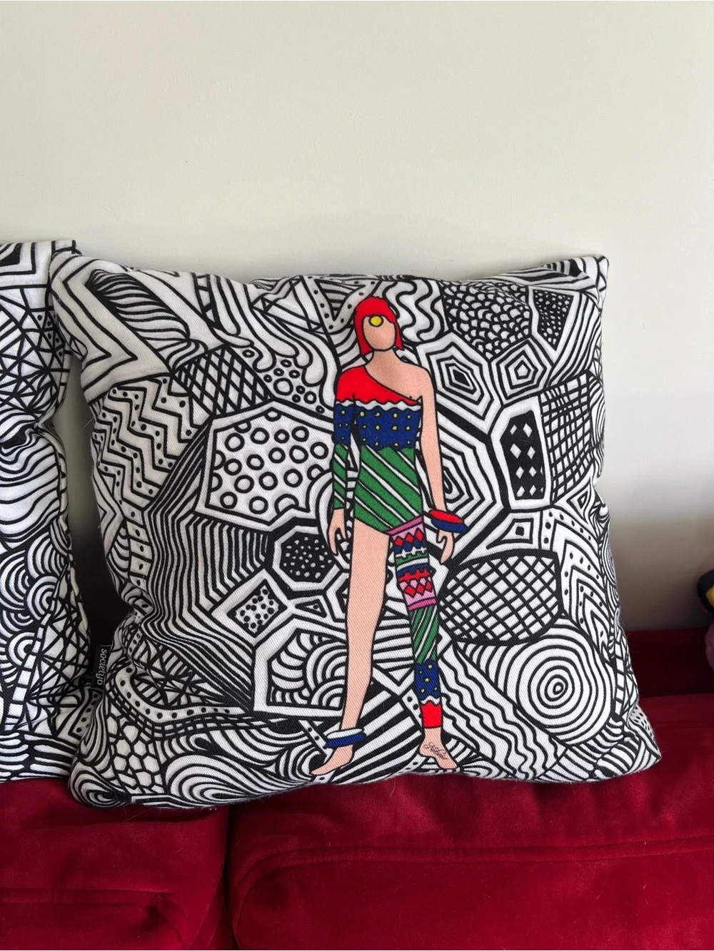 ⚡️Abstract Graphic David Bowie Print Throw Pillows set of three❤️‍🔥
